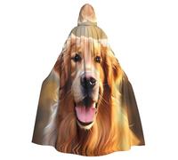 YYHWHJDE Mantello con cappuccio per adulti con motivo Golden Retriever per Halloween, per giochi di ruolo, costumi da palcoscenico, feste, facile da pulire