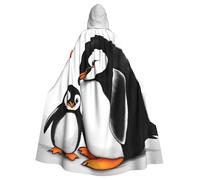 YYHWHJDE Mantello con cappuccio per adulti, con motivo I Love Penguins, per Halloween, super grande, senza cerniera