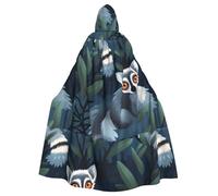 YYHWHJDE mantello con cappuccio per adulti con motivo lemure ad anelli per varie feste e carnevale