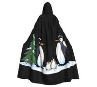 YYHWHJDE Mantello con cappuccio per adulti con pinguini by the Pine Tree, senza cerniera, comodo per feste in costume