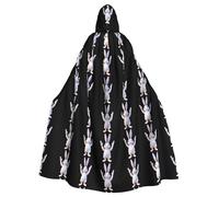 YYHWHJDE Mantello con cappuccio per adulti con scritta "The Rabbit Referee Who Cheers", senza cerniera, comodo per feste in costume