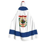YYHWHJDE Mantello con cappuccio per adulti e feste in maschera con stampa bandiera West Virginia