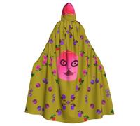 YYHWHJDE Mantello con cappuccio per adulti e feste in maschera, con stampa di pesche divertenti, per Halloween