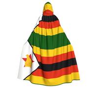 YYHWHJDE Mantello con cappuccio per adulti, motivo bandiera dello Zimbabwe, per Halloween, per giochi di ruolo, costumi da palcoscenico, feste, facile da pulire