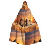 YYHWHJDE Mantello con cappuccio per adulti, motivo piramidi d'Egitto, per Halloween, per varie feste e carnevale