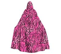 YYHWHJDE Mantello con cappuccio per adulti, motivo zebra, tigre, leopardo, rosa, per Halloween, senza cerniera, comodo per feste in costume