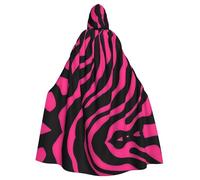 YYHWHJDE Mantello con cappuccio per adulti, motivo zebrato, tigre, leopardo, rosa, per Halloween, per feste ed eventi in costume