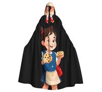 YYHWHJDE Mantello con cappuccio per bambini che mangia biscotti per Halloween, per giochi di ruolo, costumi e feste a tema