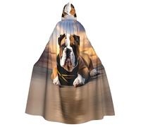 YYHWHJDE Mantello con cappuccio per feste e costumi di Halloween con stampa bulldog inglese
