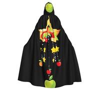 YYHWHJDE Mantello con cappuccio per feste e costumi di Halloween con stampa di stelle di mela