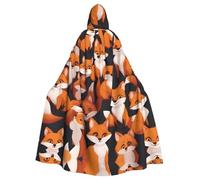 YYHWHJDE Mantello con cappuccio per feste e costumi di Halloween con stampa di volpi e cartoni animati