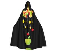 YYHWHJDE Mantello con cappuccio per Halloween con motivo a stella di mela, senza cerniera, comodo per feste in costume