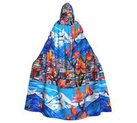 YYHWHJDE Mantello con cappuccio per Halloween con motivo floreale su un percorso estraneo, per giochi di ruolo, costumi da palcoscenico, feste, facile da pulire
