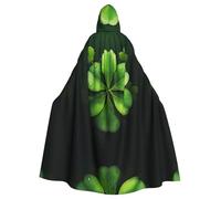 YYHWHJDE Mantello con cappuccio per Halloween, con quadrifoglio ciano, per adulti, grande, con papillon, senza cerniera
