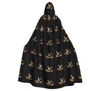 YYHWHJDE Mantello con cappuccio per Halloween, con scritta "La piccola strega nei fiori", senza cerniera, comodo per feste in costume