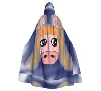 YYHWHJDE Mantello con cappuccio per Halloween, con scritta "The Head of the Bull Devil", senza cerniera, comodo per feste in costume