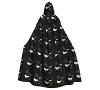 YYHWHJDE Mantello con cappuccio senza cerniera, per Halloween, motivo: l'ombra dell'aquila, per adulti, comodo per feste in costume