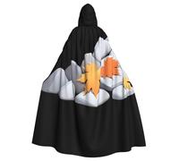 YYHWHJDE Maple leaves under the rocks Picture Halloween adulto mantello con cappuccio grande mantello con cappuccio con papillon, senza cerniera