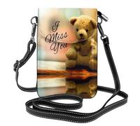 YYHWHJDE Miss you bear - Custodia a tracolla in pelle per telefono | Strato chic per i tuoi oggetti essenziali, accessorio da viaggio perfetto