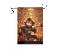 YYHWHJDE Monkey Music Pattern Garden pennone esterno cortile decorazione fronte retro 30,5 x 45,7 cm