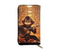 YYHWHJDE Monkey Music Prints - Portafoglio lungo in pelle di qualità, progettato per ragazze e donne alla moda, elegante, 19 x 10,5 cm, Nero , Taglia unica