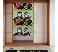 YYHWHJDE Monkey Music Prints Tenda divisoria divisoria splicing protezione della privacy adatta per cucina, bagno, stanza 86,4 x 142,2 cm