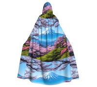 YYHWHJDE Monte Fuji In Primavera Stampe Halloween Adulto Mantello Con Cappuccio Uomini E Donne Abbigliamento Mantello Gioco Di Ruolo