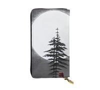 YYHWHJDE Moon Pine Tree - Pochette lunga in pelle stampata di qualità, progettata per ragazze e donne alla moda, elegante, 19 x 10,5 cm, Nero , Taglia unica