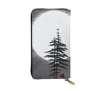 YYHWHJDE Moon Pine Tree Printing Portafoglio lungo pochette in pelle progettato per ragazze e donne alla moda elegante e personalizzato 19 x 10,5 cm, nero, taglia unica, Nero , Taglia unica