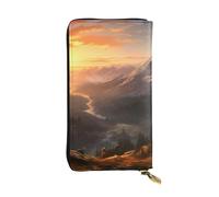 YYHWHJDE Mountain Sunrise Prints - Portafoglio lungo in pelle di qualità, progettato per ragazze e donne alla moda, elegante, 19 x 10,5 cm, Nero , Taglia unica