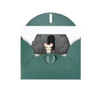 YYHWHJDE Mouse in the pit - Biglietto di auguri con stampa di topolino YYHWHJDE verde scuro, 15 x 10 cm, design unico e alla moda per varie occasioni