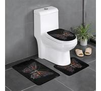 YYHWHJDE Mystery Butterfly Picture Set di tre pezzi di tappetini da bagno tappetini da bagno tappetini da doccia antiscivolo ad asciugatura rapida