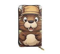 YYHWHJDE Naughty Beaver Picture - Portafoglio lungo in pelle progettato per ragazze e donne alla moda, elegante e personalizzato, 19 x 10,5 cm, nero, taglia unica, Nero , Taglia unica
