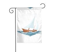 YYHWHJDE Nave nel vento e le onde Immagine Giardino pennone esterno cortile decorazione su entrambi i lati 30,5 x 45,7 cm