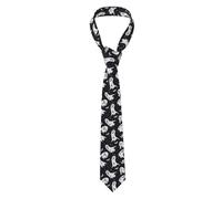 YYHWHJDE nero e halloween fantasma Pattern Cravatta da uomo stile classico vestito cravatta adatta per vacanze e lavoro
