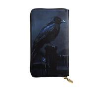 YYHWHJDE Night Crow - Portafoglio lungo in pelle di qualità per ragazze e donne, alla moda, 19 x 10,5 cm, Nero , Taglia unica