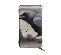 YYHWHJDE Night Crow Prints - Pochette lunga in pelle di qualità, progettata per ragazze e donne alla moda, elegante, 19 x 10,5 cm, Nero , Taglia unica