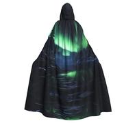 YYHWHJDE Northern Lights Pattern Halloween adulto mantello con cappuccio mantello senza cerniera, comodo per feste in costume
