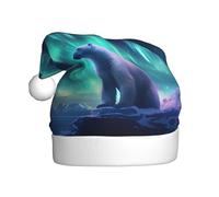 YYHWHJDE Northern Lights Polar Bear Prints Cappello di Natale per adulti qualità accessorio festivo realizzato morbido, leggero
