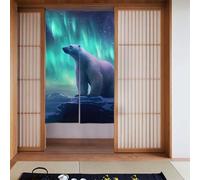 YYHWHJDE Northern Lights Polar Bear Prints Tenda divisoria divisoria splicing protezione della privacy adatta per cucina, bagno, stanza 86,4 x 142,2 cm