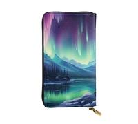 YYHWHJDE Northern Lights - Portafoglio lungo in pelle di qualità con immagine di pittura con luci del nord, progettato per ragazze e donne alla moda, elegante, 19 x 10,5 cm, Nero , Taglia unica