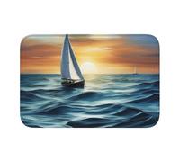 YYHWHJDE Oceano barca a vela immagine di cristallo bordo serratura bordo tappetino tappeto camera da letto, salotto, dormitorio decorazione casa