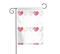YYHWHJDE Paillettes I Love You Prints Asta da giardino decorazione cortile esterno moda 30,5 x 45,7 cm
