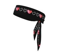 YYHWHJDE Paillettes I Love You Prints Foulard sportivo, assorbe il sudore e traspirante, fascia movimento, fazzoletto su entrambi i lati