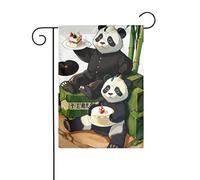 YYHWHJDE Panda di Padre e figlio Modello Giardino pennone esterno cortile decorazione moda 30,5 x 45,7 cm