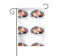 YYHWHJDE Panda rosso che dorme nella grotta della neve Stampe Asta per bandiera da giardino decorazione cortile esterno moda 30,5 x 45,7 cm