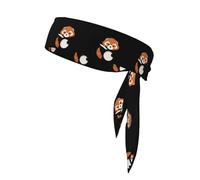 YYHWHJDE Panda rosso che tiene un piatto Stampe Foulard sportivo, assorbe il sudore e traspirante, fascia per capelli movimento, fazzoletto su entrambi i lati