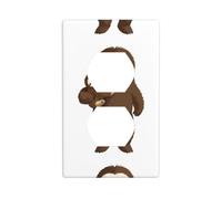 YYHWHJDE Pannello a parete con stampa di bradipo amichevole madre doppia presa elettrica piastra di copertura decorazione resistente al calore 11,4 x 7 cm