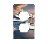 YYHWHJDE Pannello decorativo a parete con immagine di nave da crociera sul mare, resistente e adatto per prese di luce, 11,4 x 7 cm