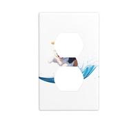 YYHWHJDE Pannello decorativo a parete con motivo a onde che inseguono cuccioli, per aree residenziali e commerciali, 11,4 x 7 cm